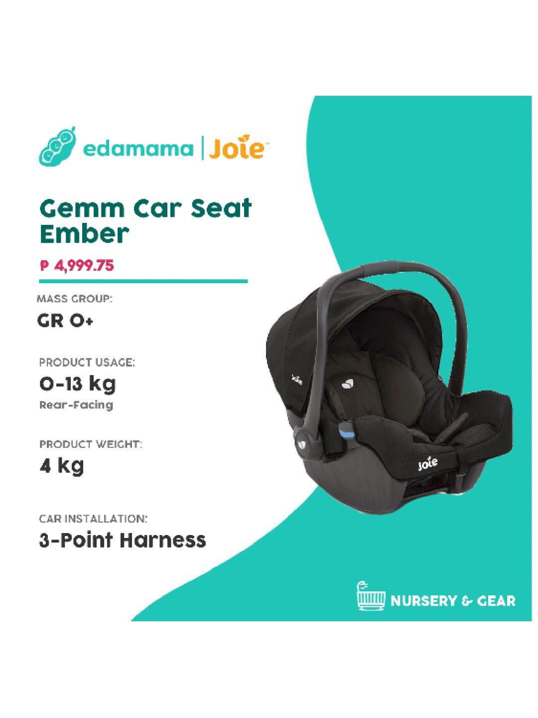 Joie Gemm Car seat Ember edamama